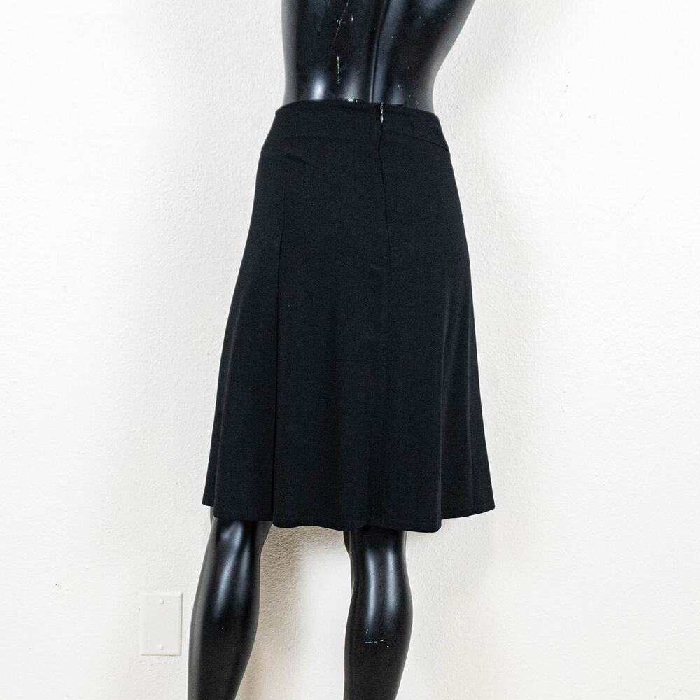 Piazza Sempione Black A-Line Skirt Knee Length Wool Size 46IT - Picture 5 of 10